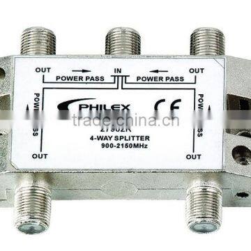 Indoor 4 way output SATV splitter