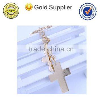 high quality wholesale cheap alloy cross metal keychain for promotion