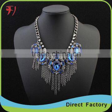 Europe and the United States major suit multi-color small tassel chain necklace exaggerated