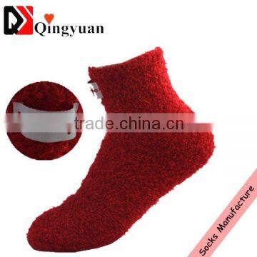 fashion women polyester warm red microfiber socks