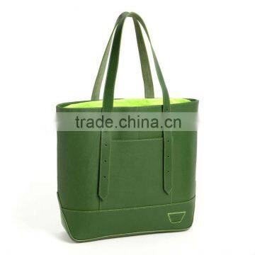 QT-05 2014 Latest fashion handbags,green designer handbags, handle shopping bag