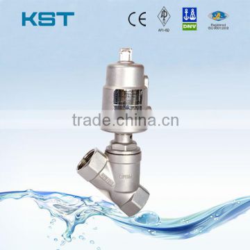 2000Y-J614F-16R Stainless Steel Thread Pneumatic Angle Seat Valve With SS Head