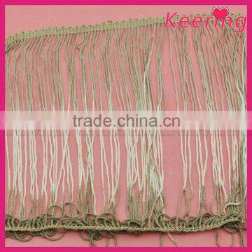 Poly fringe trim for curtains and garments