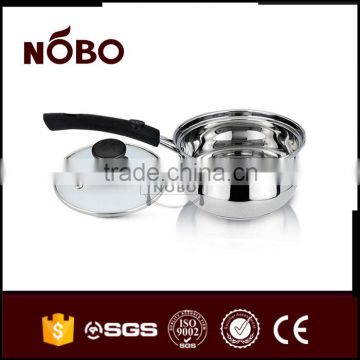 Wholesale stainless steel milk pot with glass lid