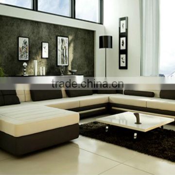 Italian design Large Size U-shaped genuine leather corner Sofa Best living room furniture 9119-2