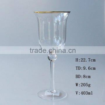 Sodalime Gold rim leadfree crystal high quality customized size wine champagne glass set popular model