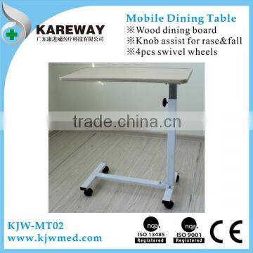 Adjustable hospital beside dining table