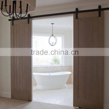 Traditional interior sliding HDF door with rustic design for bathroom