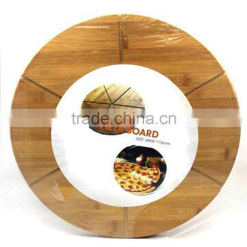 chef essential high quality extra large bamboo pizza cutting board dia 40x1.6cm