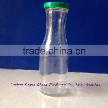 200ml 320ml transparent glass bottles for juice with metal lid