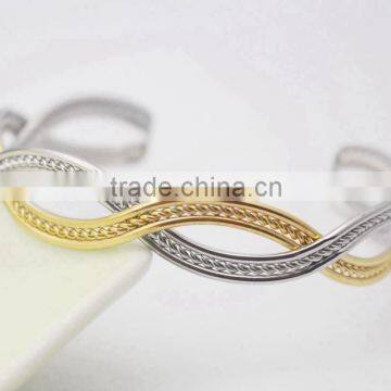 Charm Wave Braided Design Gold Jewellery From Dubai Cuff Bracelets Jewelry photo-5