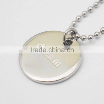 Fashion Jewellery Engraved Words Dream Hope Disk Pendant Jewelry Necklace