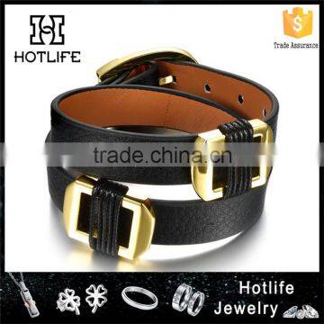 black leather double wrap rope bracelet jewelry charm