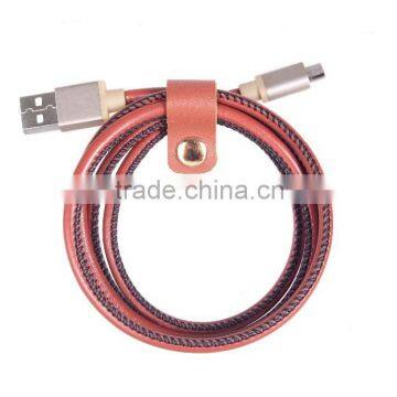 Walnut 3 Feet USB to Micro USB Data Sync Leather Cable for Samsung S2 S3 S4 S5 photo-3