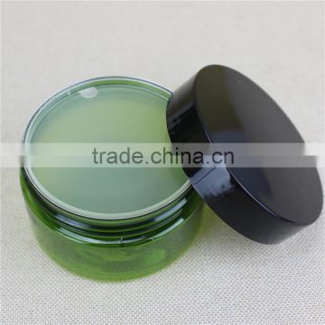 100ml transparent green PET cream jar with hand clip cap form suzhou haotuo factory