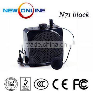 mini portable audio waistband amplifier speaker, microphone,audio amplifier, megaphone N71 Black