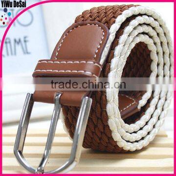 Knitting canvas leather belt men's waist belt