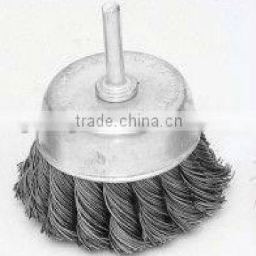 knotted cup brush with shank