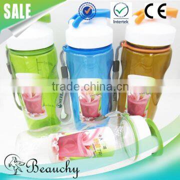 2016 Beauchy water bottle wiht logo print, 500ml pe bottle, square pet bottle