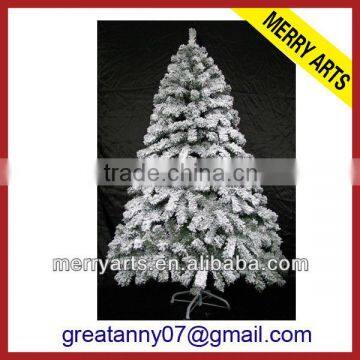 yiwu china factory custom made 7ft heavy artificial flocked snow white fir christmas trees