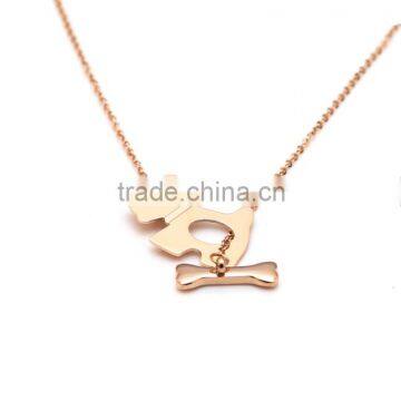 Fashion Jewelry Stainless Steel Pendant Necklace Fashion Jewelry Stainless Steel Pendant Necklace Hammered Rose Gold Jewelry photo-2