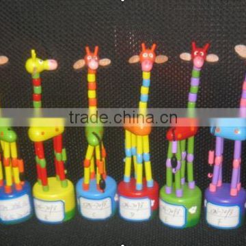 Wooden animal push puppet