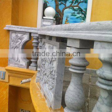 White Fashion Marble Hand-rails Interior Stair Railing From Vietnam photo-3