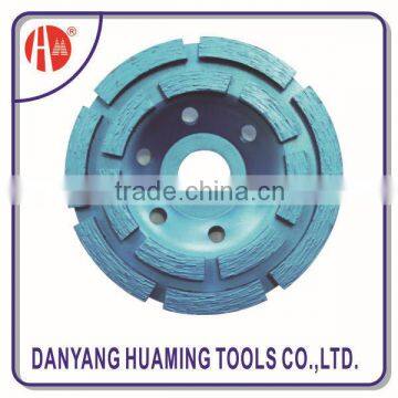 Danyang Factory diamond Double Row Cup Grinding Wheel for hard and soft building materials