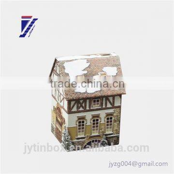 beautiful house shape gift tin box