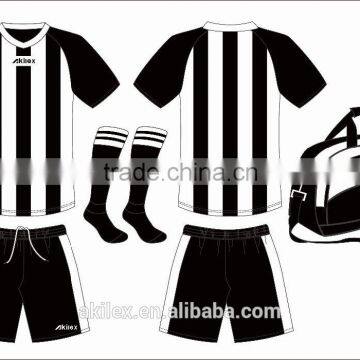 Big size customer striped soccer jersey manufacturer