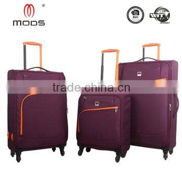 HOT SALE CHAEAP MEN WOMEN LIGHT WEIGHT POLYESTER FOUR WHEELS SPINNER TROLLEY LUGGAGE SUITCASE CARRY-ON