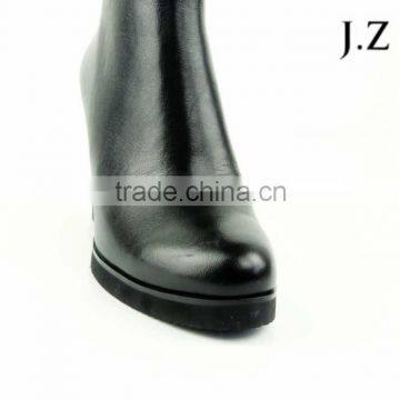 OB45 Ladies Fur Lined Martin Leather Boots Knee High Long Boots Field Boots for Women photo-3