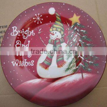 Ceramic Flat Plate White Porcelain Dinner Plate for Christmas photo-6