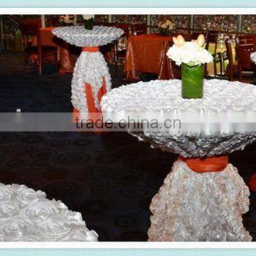 YHT#156 satin rosette cocktail polyester banquet wedding wholesale cheap table cloth cover overlay