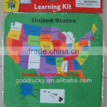 China Factory customize map magnet puzzle