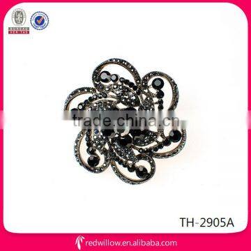 Factory Wholesale Cheap Black Fashion Rhinestone Brooch