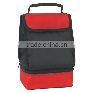 Dual Compartment Lunch Bag-Red