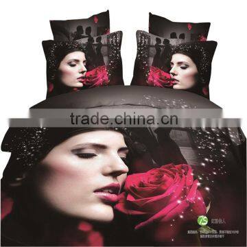 Photo Red Rose and Ladies Printing Duvet 3D Bed Cover Sets