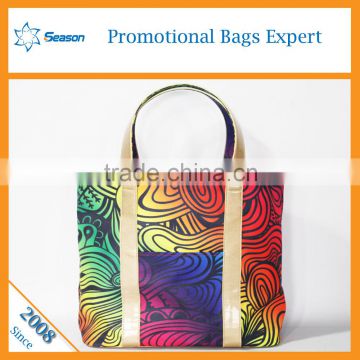 Full color custom printed utility foldable reusable shopping canvas tote bag                        
                                                                                Supplier's Choice