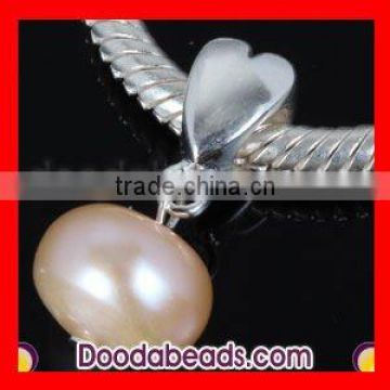 Fashion Silver Heart Charms Pearl Pendant