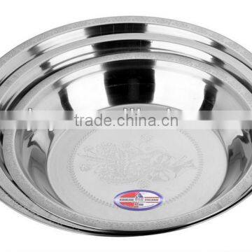 Stainless Steel Embossed Round Baking Tray