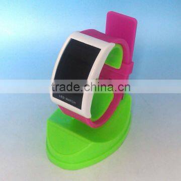 High quality LED display silicone band metal case digital watch