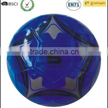 Blue color hot selling stock soccer ball PVC material factory cheap price