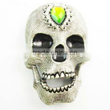 Hot shaped shoe and belt binding ratchet skull rhinestone buckle