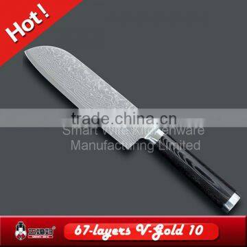 7 inches tiny wave pattern damascus santoku knife