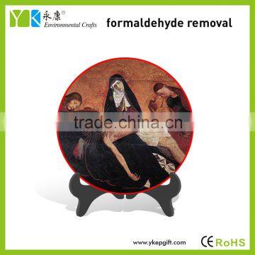 Catholic nun painted plate activated carbon crafts,home decor crafts