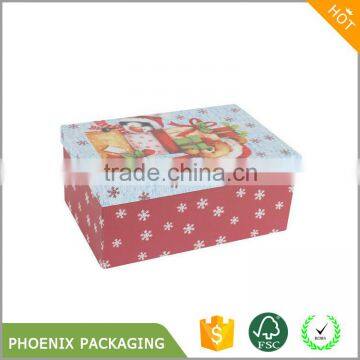 Custom printing Christmas gift box with ribbon