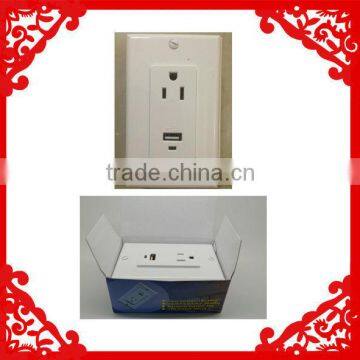 USB charging wall plate with USA socket