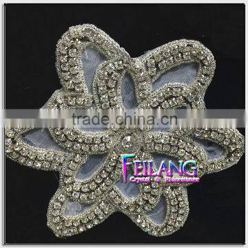 Large flowers Crystal Rhinestone Applique for headband dress