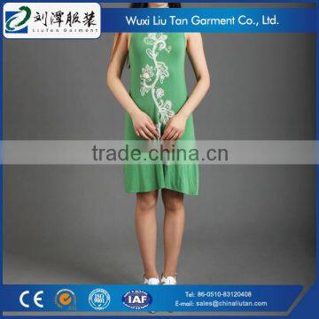 fashionable green dress for fat women in summer